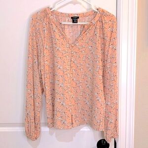 Ann Taylor Factory Peach Crane Blouse Size Small